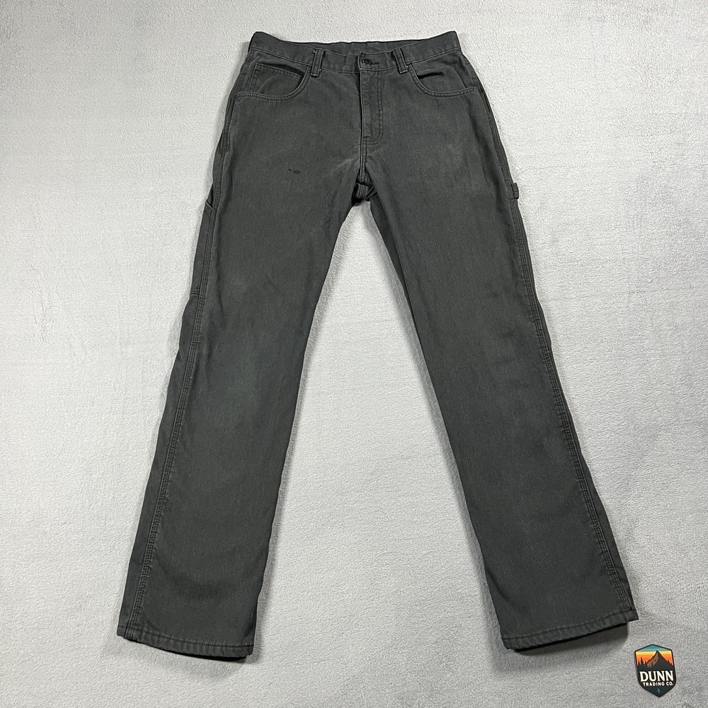 Dickies Jeans Mens 30x32 Gray Carpenter Relaxed Straight Workwear Dark Wash